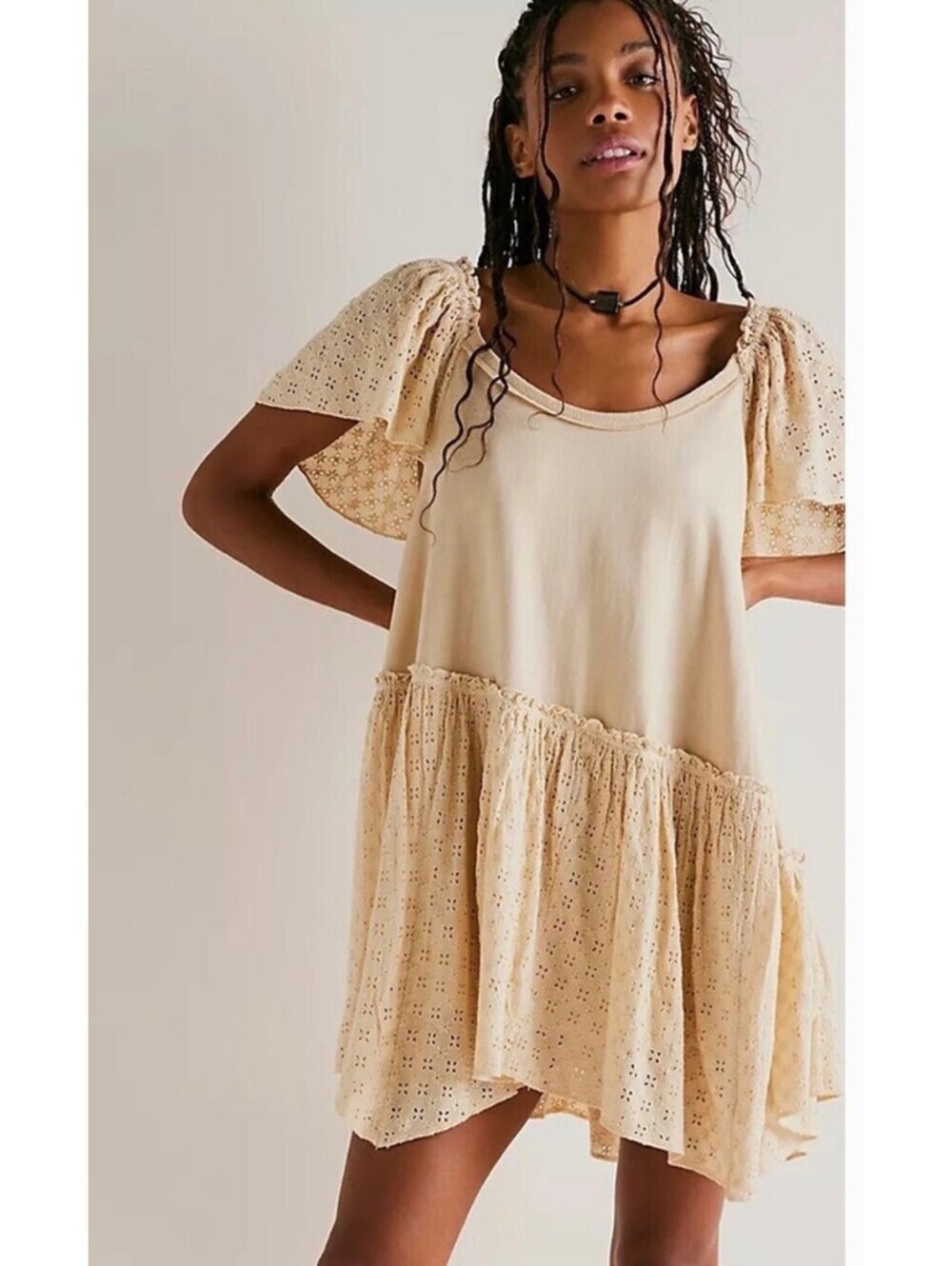 Free People Wanderlust Mini Dress In Cream (Butter Yellow) - Women's Medium